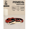 Ремень женский тонкий, 95×1 см, пряжка металл, золотистая, рыжий (производитель не указан)