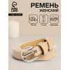 Ремень женский тонкий, 110×1.1 см, классическая пряжка металл, серебристая, бежевый (производитель не указан)