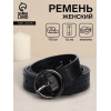 Ремень женский тонкий, 110×1.6 см, пряжка тёмный металл, круглая, чёрный (производитель не указан)
