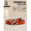 Ремень женский тонкий с винтом, 110×1.4 см, пряжка металл, серебристая, рыжий (производитель не указан)