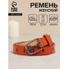 Ремень женский, 100×2.2 см, пряжка тёмный металл, рыжий (производитель не указан)
