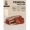 Ремень женский, 110×2.1 см, пряжка металл, золотистая, рыжий (производитель не указан)