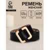 Ремень женский, 105×3 см, пряжка-затяжка металл, золотистая, чёрный (производитель не указан)