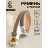 Ремень женский тонкий, 105×1 см, пряжка-затяжка металл, золотистая, коричневый (производитель не указан)