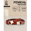 Ремень женский тонкий, 95×1 см, пряжка-зацепка металл, с минималистичной фурнитурой, рыжий (производитель не указан)