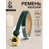Ремень женский тонкий, 105×1 см, пряжка-затяжка металл, золотистая, зелёный (производитель не указан)