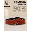 Ремень женский, 100×2.2 см, пряжка металл, золотистая, рыжий (производитель не указан)