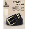 Ремень женский с винтом, 110×2.5 см, пряжка металл, золотистая, чёрный (производитель не указан)