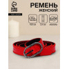 Ремень женский, 100×2.4 см, пряжка тёмный металл, красный (производитель не указан)