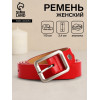 Ремень женский с винтом, 110×2.4 см, пряжка металл, матовая, красный (производитель не указан)