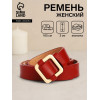 Ремень женский, 105×3 см, пряжка-затяжка металл, золотистая, красно-коричневый (производитель не указан)