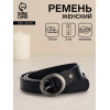 Ремень женский тонкий с винтом, 110×2 см, пряжка тёмный металл, чёрный (производитель не указан)