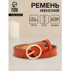 Ремень женский тонкий с винтом, 110×2 см, пряжка металл, матовая, золотистая, рыжий (производитель не указан)