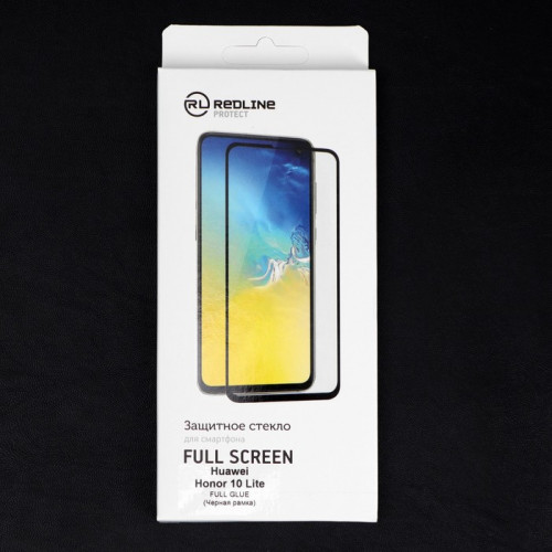 Защитное стекло Red Line для Huawei Honor 10 lite, Full Screen, полный клей, чёрная рамка Red Line