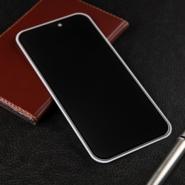 Защитное стекло для iPhone 15 Pro Max, антишпион, 9H, 0.33 мм, чёрное