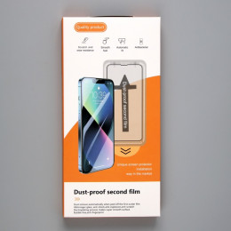 Защитное стекло для iPhone 14 Pro Max, рамка для установки, полный клей, 9H, 0.33 мм