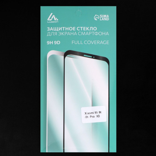 Защитное стекло 9D LuazON для Xiaomi Mi 9t/9t Pro, полный клей, 0.33 мм, 9Н, чёрное Luazon Home