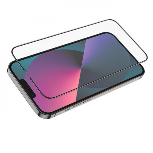 Защитное стекло Hoco G1, для iPhone 13 mini, ПЭТ слой, анти отпечатки, чёрное Hoco