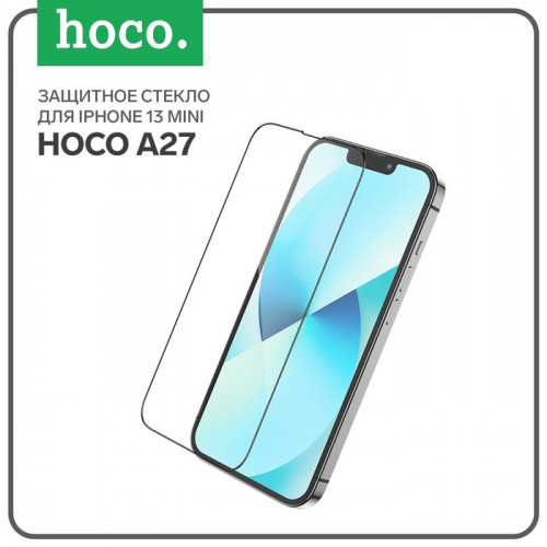 Защитное стекло Hoco A27, для iPhone 13 mini, анти отпечатки, анти царапины, черная рамка Hoco