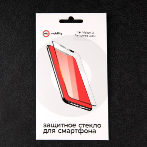 Защитное стекло mObility, для Itel Vision 3, полный клей Red Line
