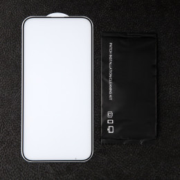 Защитное стекло для iPhone 15 Plus/16 Plus, 9H, 0.33 мм, чёрное