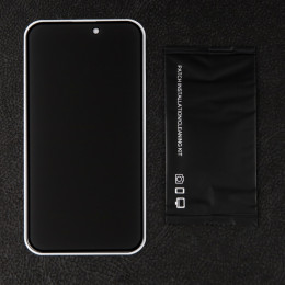 Защитное стекло для iPhone 15 Plus/16 Plus, антишпион, 9H, 0.33 мм, чёрное