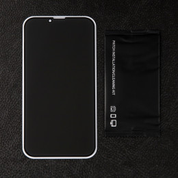 Защитное стекло для iPhone 13 Pro Max/14 Plus, антишпион, 9H, 0.33 мм, чёрное
