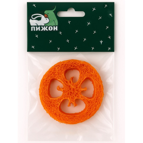 Игрушка-погрызушка из люффы 4-5 см, оранжевая Пижон
