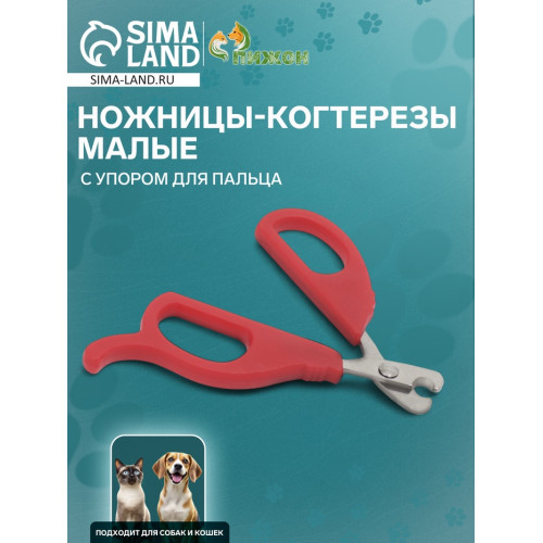 Ножницы-когтерезы малые с упором для пальца, 10×5×0.5 см, эконом, микс цветов Пижон