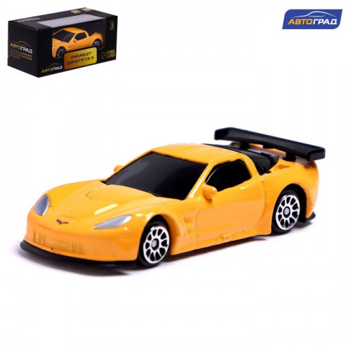 Машина металлическая CHEVROLET CORVETTE C6-R, 1:64, цвет жёлтый Автоград