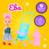 Кукла малышка «Ева» с аксессуарами, МИКС (производитель не указан)