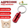 Адресник-капсула под записку, 2.2×1.3 см, фасовка 6 шт., микс Пижон