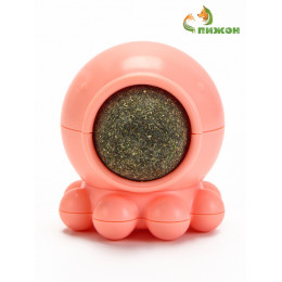 Игрушка для кошек из кошачьей мяты «Осьминог» на основании, 5×4 см, розовая