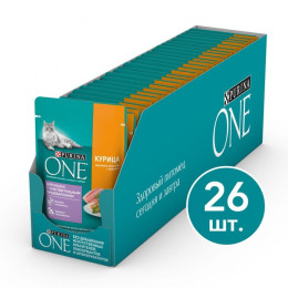 Влажный корм Purina One для кошек, курица/морковь, 75 г