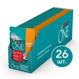 Влажный корм Purina One для стерилизованных кошек, курица/фасоль, 75 г