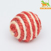 Шарик для кошек из сизали, 4.5 см, белый/красный Пижон