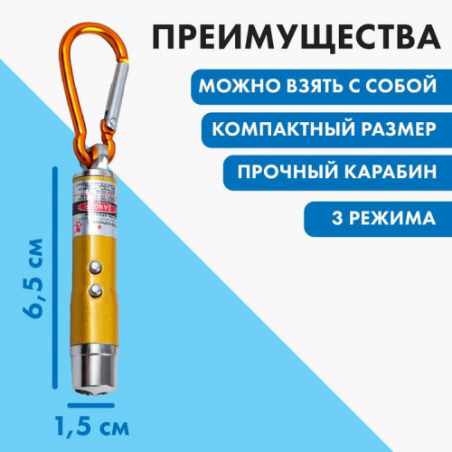 Игрушка для кошек лазер «‎На кнопку тык-тык»‎ Пушистое счастье