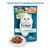 Влажный корм Gourme Perle для кошек, кролик/курица соус, 75 г GOURMET
