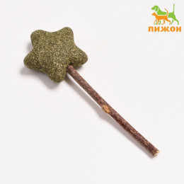 Игрушка для кошек из кошачьей мяты «Звезда» на палочке из мататаби, 13.5 см