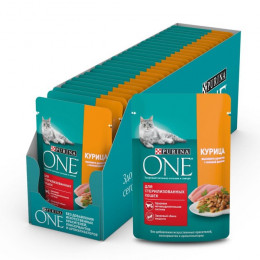 Влажный корм Purina One для стерилизованных кошек, курица/фасоль, 75 г