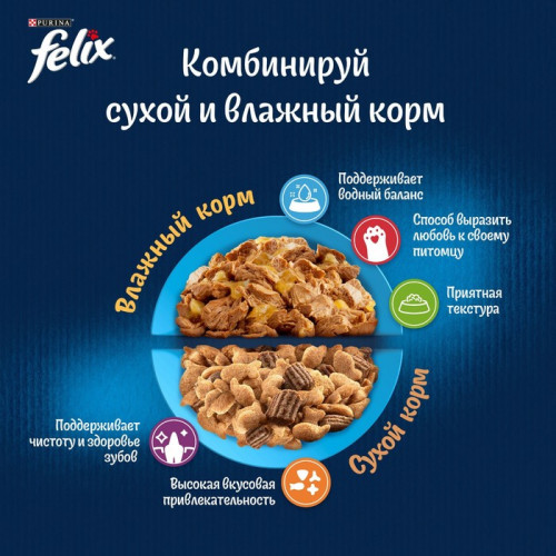 Влажный корм Felix Природа вкуса для кошек, лосось, 75 г FELIX