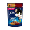 Влажный корм Felix «Двойная вкуснятина» для кошек, индейка/печень в желе, пауч 75 г FELIX