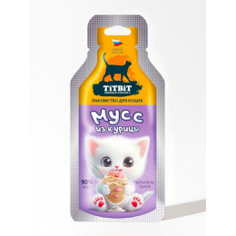 Мусс из курицы лакомство для кошек TitBit 15 г