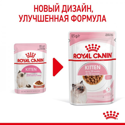 Влажный корм RC Kitten Instinctive для котят, в соусе, пауч, 85 г Royal Canin