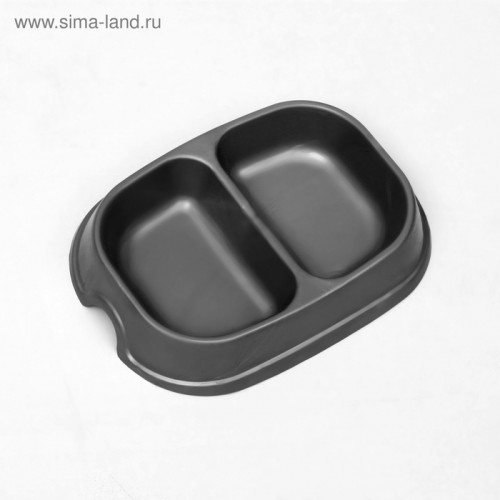 Миска 2×200 мл, серая (производитель не указан)