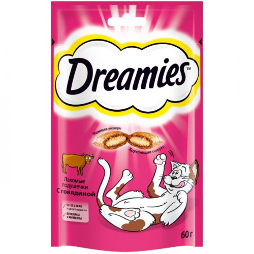Лакомство Dreamies для кошек, говядина, 60 г Dreamies