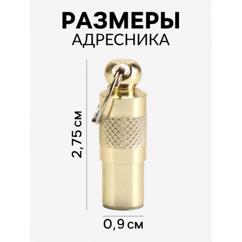 Адресник-капсула под записку, 0.9 х 2.75 см, фасовка 6 шт, микс Пижон