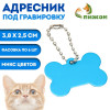 Адресник под гравировку «Косточка», 3.8×2.5 см, фасовка 6 шт., микс Пижон