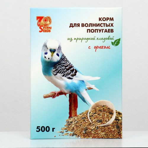 Корм Seven Seeds для волнистых попугаев, с орехами, 500 г Seven Seeds