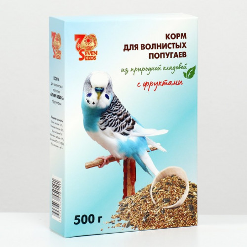 Корм Seven Seeds для волнистых попугаев, с фруктами, 500 г Seven Seeds